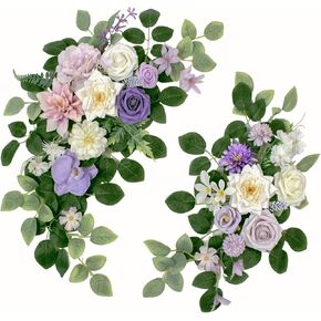 Pack of 2 Faux Flowers,Wedding Arch Flowers,Wisteria Hanging Flowers,Flower Garland Be Suited to Aisle Decorations for Wedding Ceremony,Wedding Arches for Ceremony (2pc White)