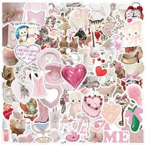 120 Pcs Coquette Stickers, Aesthetic Stickers Pack Pink Bow Stickers Coquette Stuff Y2K Stickers for Water Bottles Women Adults Kids Teen Teachers,Vinyl Waterproof Decals in Kuwait