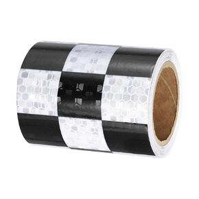 PATIKIL Reflective Tape, 1 Roll 4 Inch x 10 Ft Waterproof Self Adhesive High Visibility Caution Warning Safety Tape Reflector for Trucks Trailers Cars, Square Fluorescent Yellow Red
