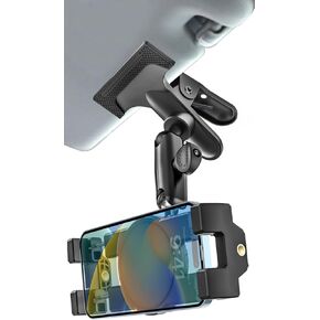 Metal Sun Visor Car Phone Holder, 360 Degree Rotation Multifunctional Phone Holder for Car Visor Clamp, Upgraded Magic Arm More Stable for Your Car Mount for iPhone 15 14 13 12 Android All Smartphones