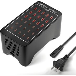 Charging Station for Multiple Device, 150W USB Charging Station with 15 USB A & 15 USB C Port, Multi Charger Station for Apple Devices Fire Tablets iPhone Samsung Android