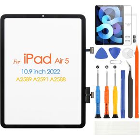 Touch Screen Replacement for iPad Air 5 5th Gen Touchscreen for iPad Air5 10.9 2022 Digitizer Sensor A2589,A2591 Glass Screen with Repair Kits(Not LCD)