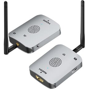 Wireless HDMI Transmitter and Receiver 4K, 262FT Wireless HDMI Extender 4K@30Hz 1080P Output Plug & Play Portable 2.4G/5G for Streaming Video Audio to Monitor from Laptop PC TV Box Projector