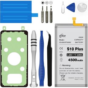 Replacement for Samsung Galaxy S10 Plus Battery,4500mAh High Capacity Compatible with Samsung Galaxy S10 Plus Model (SM-G975F G975U G975W G975U1 G9750 G975N) with Tool Kits,EB-BG975ABU