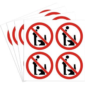 dealzEpic - Do not Throw Trash (No Littering) in The Toilet Sign - Self Adhesive Peel and Stick Waterproof Vinyl Decal - 1.97 inches in Diameter