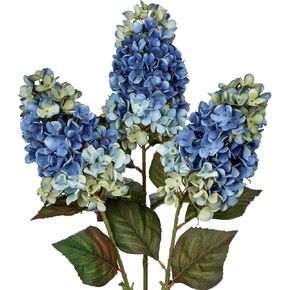 3PCS Fake Flowers Cone Hydrangea Orange Artificial Fall Flowers 27" Long Fall Floral Stems for Vase, Real Touch Silk Flowers Décor for Floral Arrangement Autumn Home Kitchen Table Decor