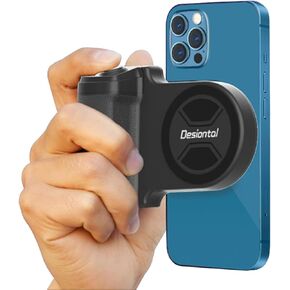 Magnetic Camera Handle Bluetooth Bracket,iPhone Camera Grip,Phone Shooting Snapgrip,Selfie Holder Tripods with Detachable Remote Shutter with 1/4" Cold Shoe for iPhone Samsung Pixel Other Smartphone