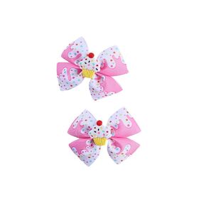 Birthday Pink Hair Clips Hair Pin Cake Hairclips Hair Barrettes for Baby Girls Toddlers Kids.(F162) (Pink)