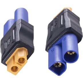 Poyiccot EC5 Male to XT60 Female Connector Adapter 2Pack, EC5 to XT60 Adapter Extender RC Connector Adapter, XT60-EC5 No Wires Connectors RC Battery Adapter for Battery Micro Drone