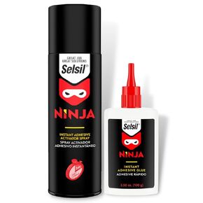 SELSIL CA Glue and Accelerator, CA Glue with Activator (3.50 oz Glue + 13.50 fl oz Activator) Clear Super Glue & Adhesive Accelerators for Woodworking (1 Pack)