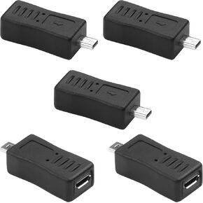 Micro to Mini USB Adapter,Micro USB Female to 8 Pin Mini USB Male Conversion Adapter for Phone Computer Cameras GPS Car Recorder Charging and Transferring Data (5 pcs)