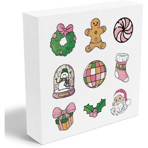 Christmas Decor Christmas Calories Don't Count Sign Ice Cream Party Decorations Christmas Sign Christmas Accessories Winter Decorations for Home Office Desk 5 x 5 Inch