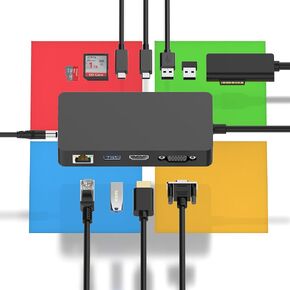 New Microsoft Surface Dock 2 with 4K HDMI+VGA, 11 in 1 Microsoft Surface Docking Station for Microsoft Surface Pro 11/10/9/8/X/7/6/5/4/3,Surface Laptop 6/5/4/3/2/1,Surface Laptop Go 3/2/1,Surface Book