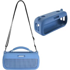 Silicone Protective Case for Bose SoundLink Max Wireless Bluetooth Speaker with Adjustable Shoulder Strap Durable Lightweight and Stylish (Blue)