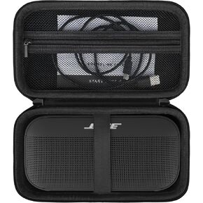 Hard Travel Case for Bose SoundLink Flex Bluetooth Portable Speaker Protective Carrying Pouch Bag with Zipper Mesh Pocket fit USB-Cable and Other Small Accessories, Purple