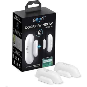 مستشعر دخول النوافذ والأبواب الذكي من Geeni - مراقب كاشف أمان المنزل ومنبه مع تنبيهات تطبيق هاتف بلوتوث، واي فاي لاسلكي متوافق مع Alexa وGoogle Home، لا يتطلب محورًا، عبوتان، أبيض in Kuwait