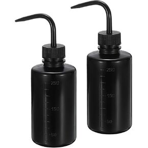 PATIKIL 2 Pcs 16oz Lab Squeeze Bottle 500ml Plastic Safety Wash Bottles Squirt Bottle Tattoo Bottle for Cleaning Water Tools (Black)