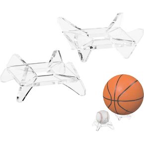 Cosmos 2 Pcs Ball Display Stand Holder Sports Ball Storage Desk Décor Rack, Reversible Holds Large or Small Ball for Displaying Basketball Soccer Football Rugby Baseball Tennis Golf Ball (Black)