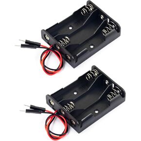 2pcs 3X 1.5V 3 AA Battery Holder with Male Pins 4.5V 3AA Battery Holder with Wire Leads Easy for Breadboard
