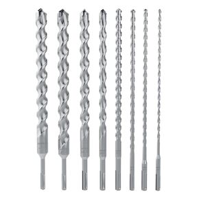8Pcs SDS Plus 40Cr Drill Bits Set, 12 in. Long Multi-Size TCT Drill Bits, Tools for Concrete Brick Stone and Other Masonry Construction Materials (1/4" 5/16" 3/8" 1/2" 5/8" 3/4" 7/8" 1")