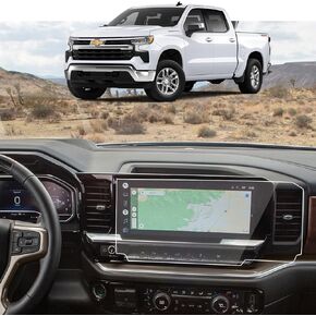 Tempered Glass Screen Protector For 2022 2023 2024 Silverado & Sierra 1500 and 2024 Chevy Chevrolet Silverado & GMC Sierra 2500HD/3500HD 13.4" Navigation Touchscreen Accessories HD Clear