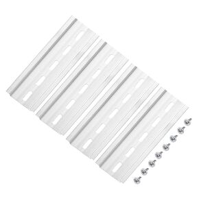 MECCANIXITY DIN Rail Slotted Aluminum Mounting Guide 20 Inch x 1.4 Inch x 0.3 Inch for Electrical Industrial Products Silver Tone 8 Pcs