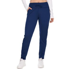 Women's Fleece Lined Sweatpants Elastic Waist Thermal Hiking Running Pants Cold Weather Joggers with Pockets