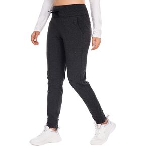 Women's Fleece Lined Sweatpants Elastic Waist Thermal Hiking Running Pants Cold Weather Joggers with Pockets