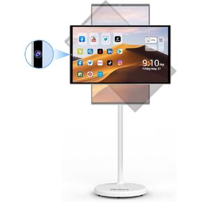 StandbyMe 22 Inch 1080p Portable tv Built-in Camera, Portable Touch Screen Monitor Rollable Tablet TV, Wireless TV on Wheels Touchscreen Built-in Battery(6-8H)