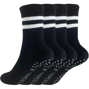 4-Pairs Pilates Grip Socks Women Non Slip Socks For Women Grip Socks Pilates Yoga Socks Grippy Socks Barre Socks