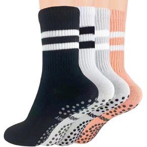 4-Pairs بيلاتيس قبضة الجوارب النساء عدم الانزلاق الجوارب للنساء قبضة الجوارب بيلاتيس اليوغا الجوارب جريبي الجوارب باري الجوارب