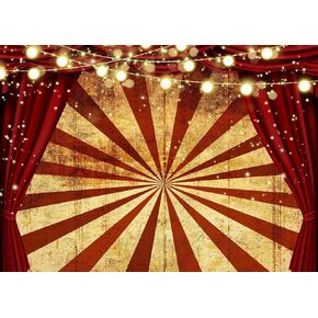 7x5 FT Carnival Circus Halloween Theme Backdrop Red Curtain Sparkle Stripes Photography Background Party Portrait Cake Table Baby Shower Birthday Decor Banner Photo Booth Props