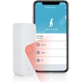 eMylo Wifi Motion Sensor,Smart Motion Detector,App Notification Alert,Infrared Motion Sensors,Home Security System Motion Detector,Smart Life App Compatible Devices,RF Monitoring-Compatible with Alexa