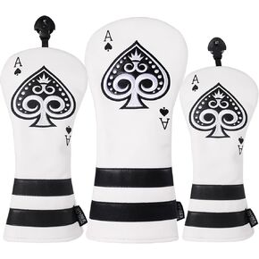 SHABIER Poker Ace Golf Wood Headcover Golf Driver/Fairway Woods/Hybrid Rescue Headcover