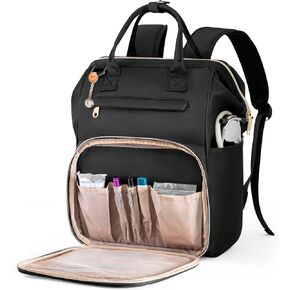 Fasrom Nurse Backpack with Padded Laptop Sleeve for Medical Supplies Storage, Nursing Clinical Work Bag for Women Nurses, Nursing Students, Health Professionals, Pink (Empty Bag Only)