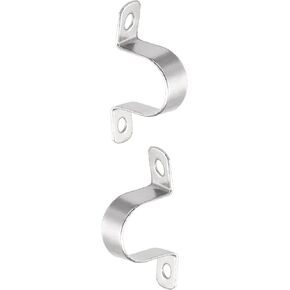 19mm(W) Two Hole Strap - 2Pack - Good for Industrial 25mm Dia Pipe Fixing - 304 Stainless Steel Rigid Pipe Strap Clamp - Silver Tone