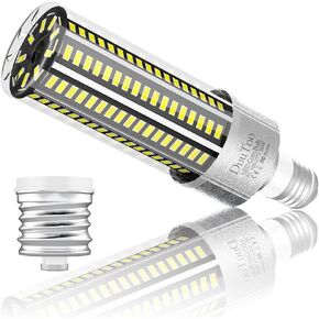 54W LED Corn Lights Bulb 3000K Warm White 450Watts Equivalent 7182Lumens Super Bright E26 Lamp Bulbs E39 Mogul Base Adapter AC100-277V High Bay Large Area Commercial Lighting 5 Years Warranty
