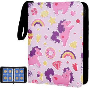 Card Binder for Cards 4-Pocket,400 Pockets Trading Card Binder Holder Collector Album Book Includes 50 Removable Sleeves (Black)