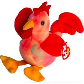 Ty STRUT The Rooster Red Ty-Dye Bird (6'') Beanie Baby 1997 Boys Girls 3+ MWMT#by:funbears5660 Y