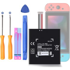 HAC-003 Battery Replacement for Nintendo Switch: Compatible with Nintendo Switch HAC-001 Nintendo Switch OLED Game Console Handhold Lithium Ion 3.7V 4800mAh with Tool Kits