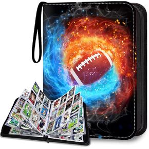 Baseball Card Binder, Card Binder 900 Pockets, Sports Card Albums Fits 900 Cards with 50 Removable Sleeves, Zipper Collectible Card Holder Organizer for Trading Cards, Baseball Gifts for Boys