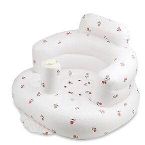 Inflatable Baby Chair, Inflatable Baby Seat for Babies, Built-in Inflatable Pump, Toddler Sitting Chair, Baby Floor Seat, Suitable for Babies 3 Months - 36 Months (Tulip Pattern)
