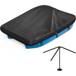 Waterproof Paddle Boat Cover with Adjustable Support System, Durable Heavy Duty Pedal Boat Cover, Fits 3 or 5 Person Paddle Boat Pedal Boat Pelican Boat Monaco Boat(Grey)