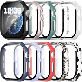 BHARVEST 10 Pack Case for Apple Watch Series 10 42mm with Tempered Glass Screen Protector, High Definition Scratch Resistant Hard PC Bumper Cover for Apple Watch 10 Accessories (10 Colors, 42mm)