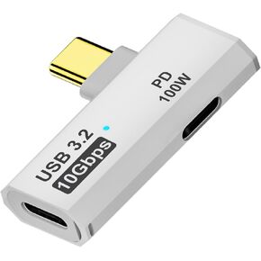 AreMe Dual USB C Headphone Adapter with 100W Charging Port, 2-in-1 USB Type C Splitter Dongle for Rog Ally, Steam Deck, Quest 2, iPhone 15 Series, iPad, MacBook and More Type C Device (Grey)
