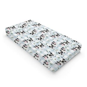 Cow Boho Leaves Changing Pad Covers Spring Farm Animals Leaves Changing Pad Cover Sheets for Boy Girl Cow Plaids Soft Breathable Stretchy Baby Diaper Changing Table Mat Cover 32''x16''