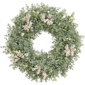 Purple Lavender Wreaths for Front Door, 20 Inch Artificial Lavender Wreath for All Season Fall and Winter, Front Door Fall Wreath Decor for Outdoor Home Party Wedding Wall Window Porch