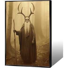 Halloween Decor Posters Black Cat Witch Canvas Wall Art Vintage Spooky Print Of Gothic Room Family Dark Academia Decorations Creepy Picture Poster Aesthetic 12X16inch Unframed