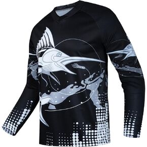 Fishing Shirts for Men,Long Sleeve Fish T-Shirt Sun Protection Outdoor Clothing Tee Funny Gift Breathable Tops S-3XL