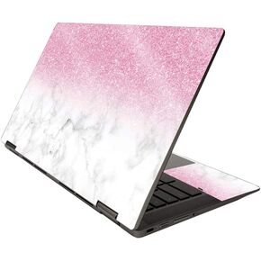 MightySkins Glossy Glitter Skin for HP Chromebook x360 14" (2020) - Marble Glitz | Protective, Durable High-Gloss Glitter Finish | Easy to Apply, Remove, and Change Styles | Made in The USA